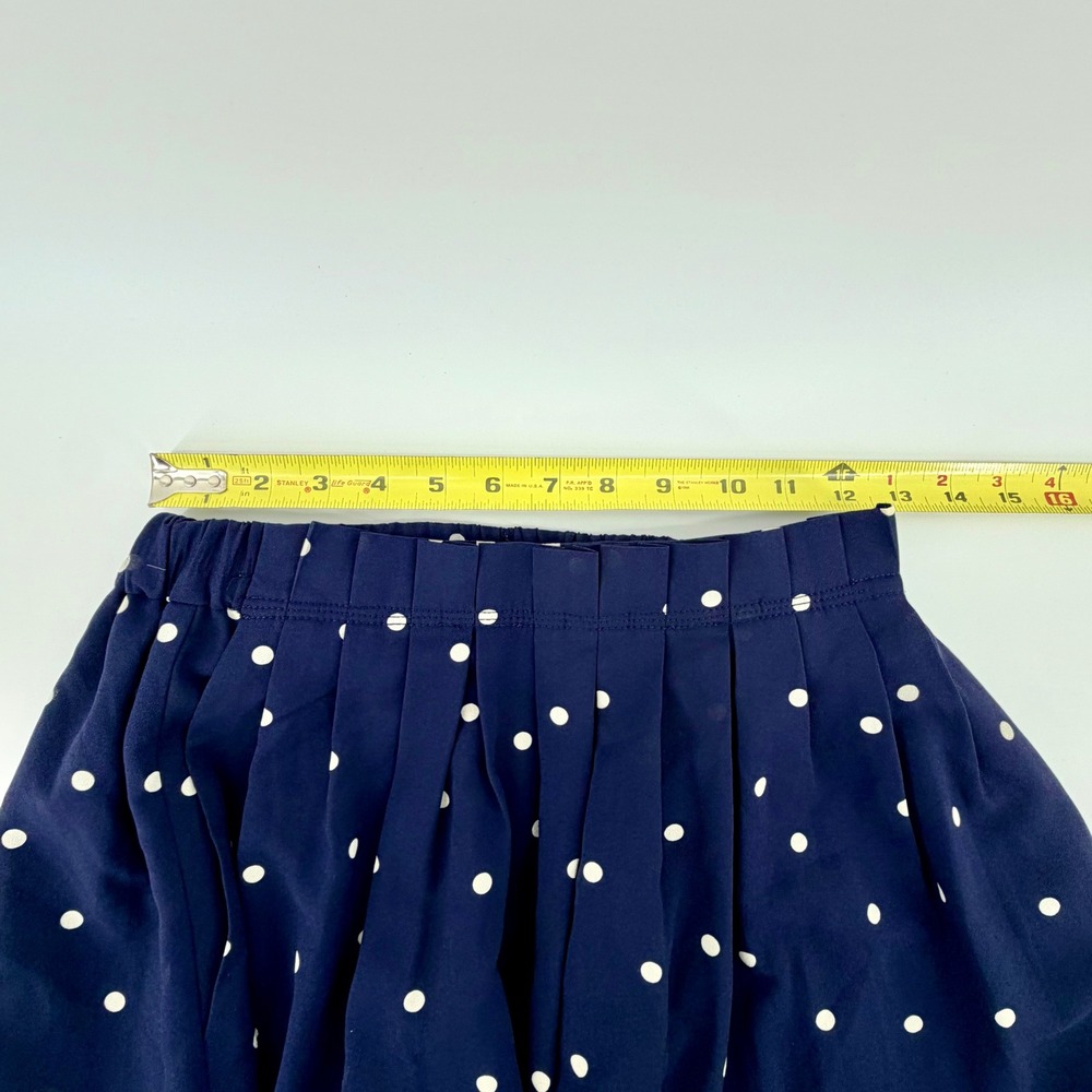 J. Crew Navy Polka Dot Pleated‎ Midi Skirt Size 4 - Picture 5 of 6